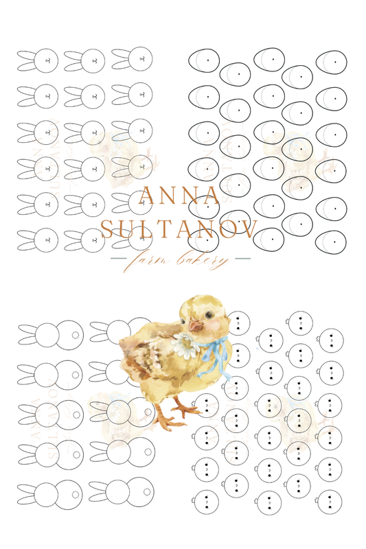 Easter Printable Macaron Piping Templates